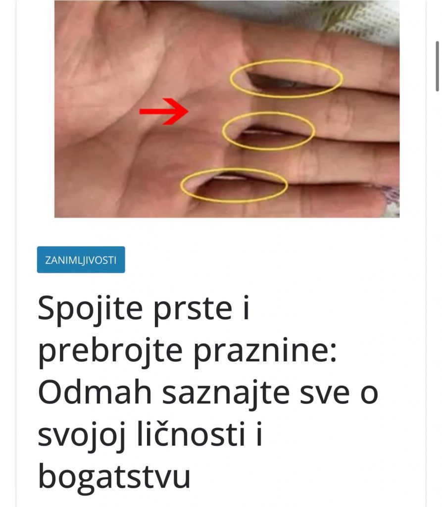 Spojite Prste I Prebrojte Praznine Odmah Saznajte Sve O Svojoj